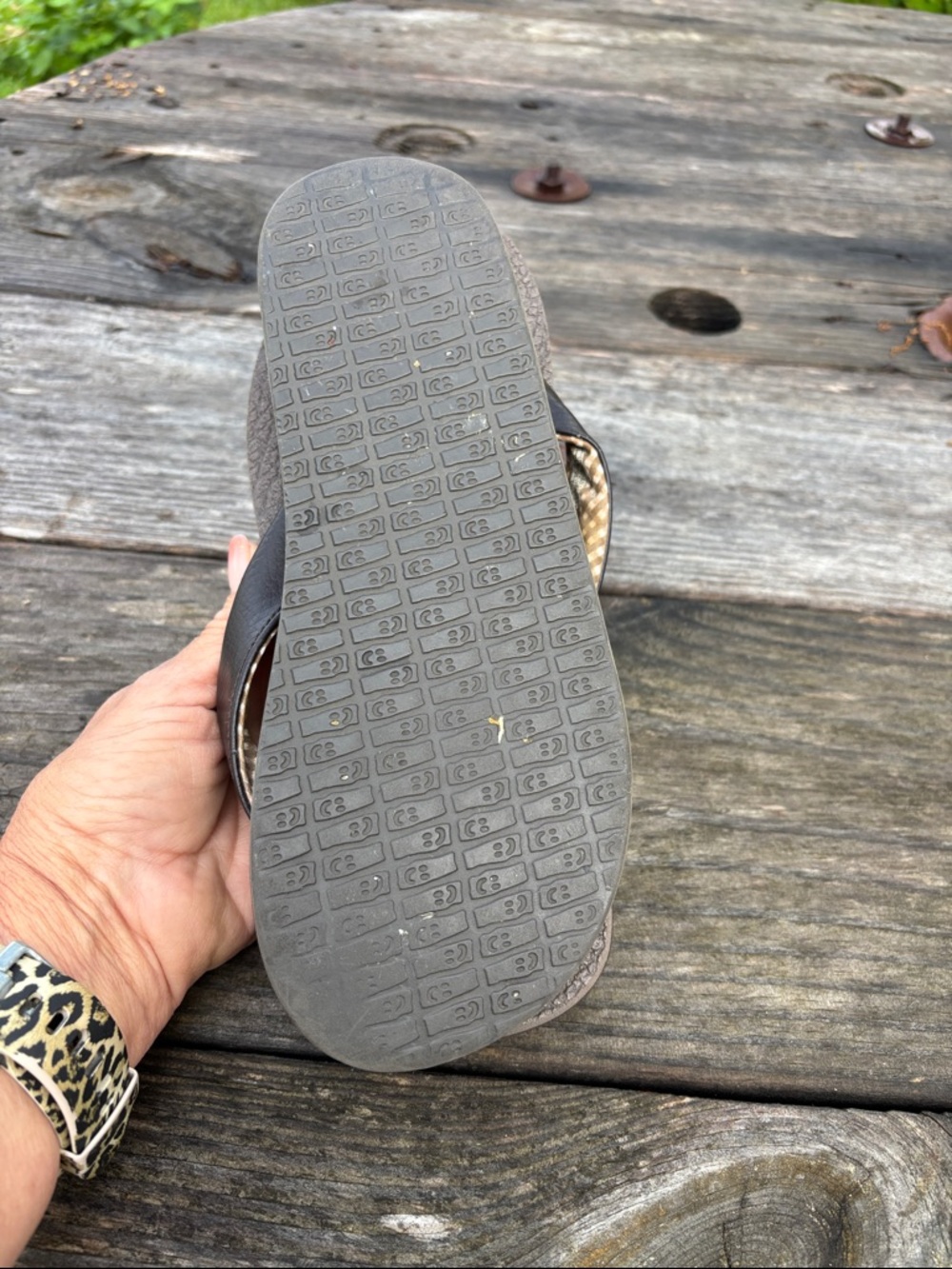 Sanuk Women’s Sz7 Brown yoga Mat Flip Flops with Poka-Dot Accent#314‎ - Picture 7 of 8